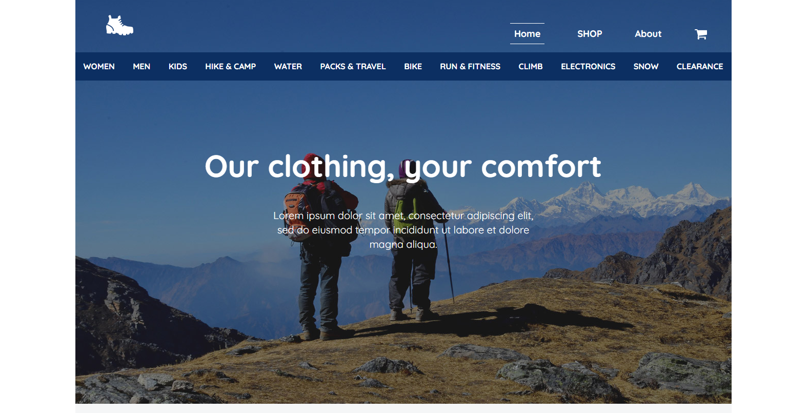 Outdoors Store Project Website